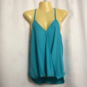 NEW Sleeveless racer back aqua blouse shirt top